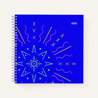 Hand-Drawn Neon Starburst Notebook