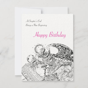 Hand Drawn New Beginnings Happy Birthday card