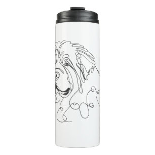 Hand Drawn Newfoundland Minimalist Line Art Thermal Tumbler