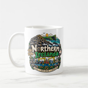 Hand Drawn Northern Ireland Travel Art Landmark Coffee Mug