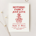 Hand Drawn Nothing Fancy Just Love Quirky Wedding Invitation<br><div class="desc">Celebrate your special day with simplicity and charm using this Nothing Fancy Just Love French Hand drawn Wedding Invitation,  This wedding invitation features a hand drawn Champagne Tower. if you want this design in another colour,  please contact me.</div>