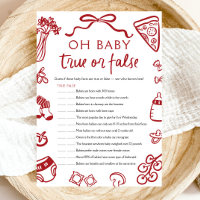 Hand Drawn Oh Baby True or False Baby Shower Game