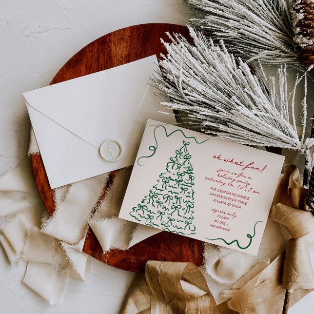 Hand Drawn Oh What Fun Christmas Party Invitation (Creator Uploaded)