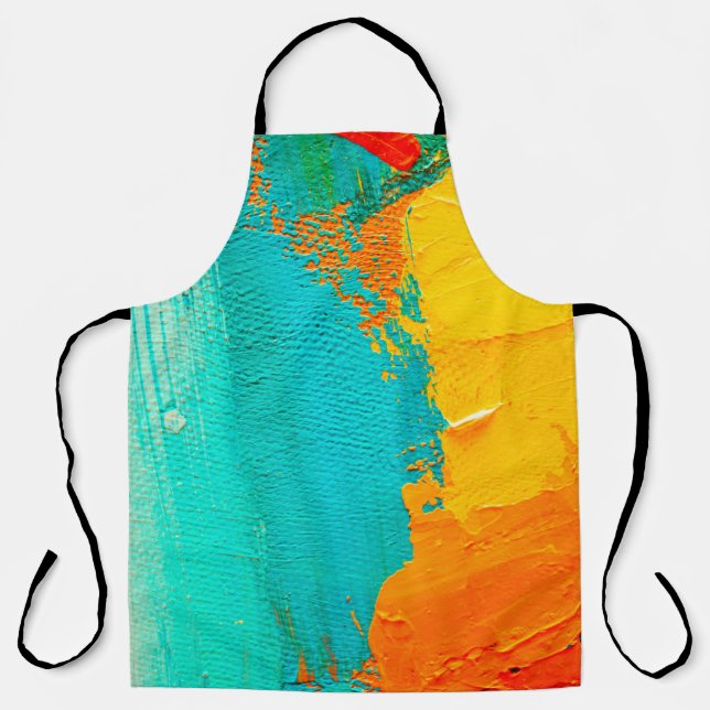 Hand drawn oil painting. Abstract art background.  Apron (Front)