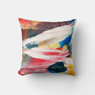 Hand drawn oil painting. Abstract art background.  Cushion