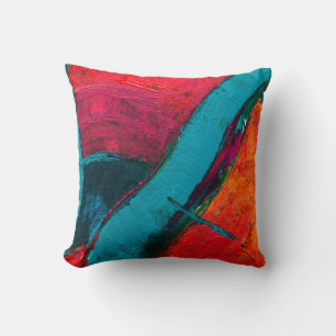 Hand drawn oil painting. Abstract art background. Cushion