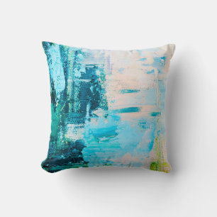 Hand drawn oil painting. Abstract art background. Cushion