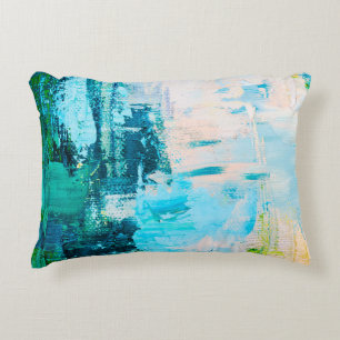 Hand drawn oil painting. Abstract art background. Decorative Cushion