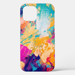 Hand drawn oil painting. Abstract art background. iPhone 12 Case