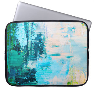 Hand drawn oil painting. Abstract art background. Laptop Sleeve