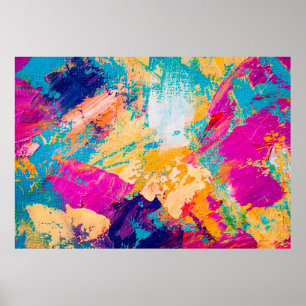 Hand drawn oil painting. Abstract art background.  Poster