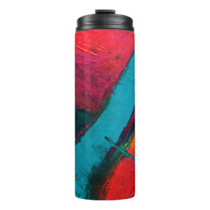 Hand drawn oil painting. Abstract art background. Thermal Tumbler