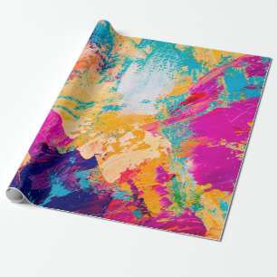 Hand drawn oil painting. Abstract art background.  Wrapping Paper