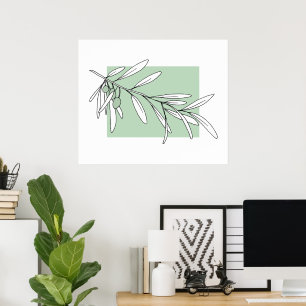 Hand Drawn Olive Leaves  Poster