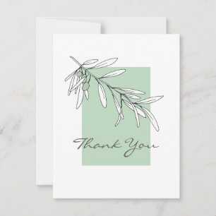Hand Drawn Olive Leaves    Thank You Card