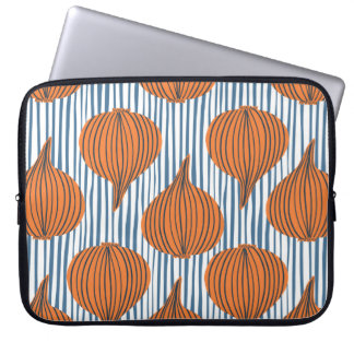 Hand drawn onion bulb vegetable wallpaper. Modern  Laptop Sleeve