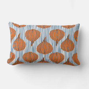 Hand drawn onion bulb vegetable wallpaper. Modern  Lumbar Cushion