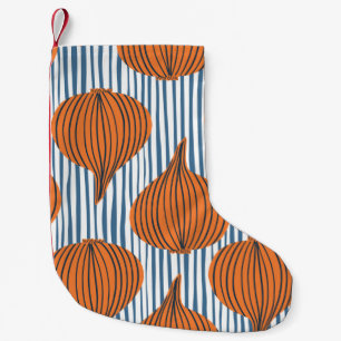 Hand drawn onion bulb vegetable wallpaper. Modern Small Christmas Stocking