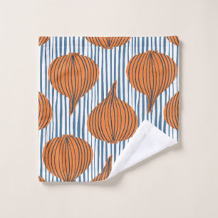 Hand drawn onion bulb vegetable wallpaper. Modern Wash Cloth