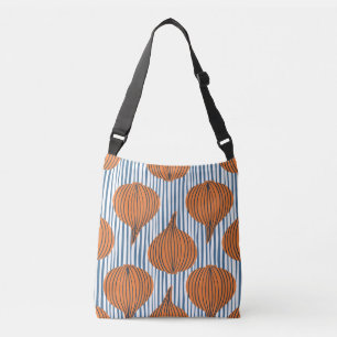 Hand-drawn onion bulbs, organic wallpaper crossbody bag