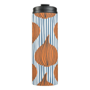Hand-drawn onion bulbs, organic wallpaper thermal tumbler