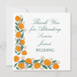 Hand-Drawn Orange Botanical Abstract Wedding