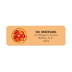 Hand-Drawn Orange Cute Citrus Return Address  Label