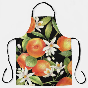 Hand Drawn Oranges: Floral Illustration. Apron