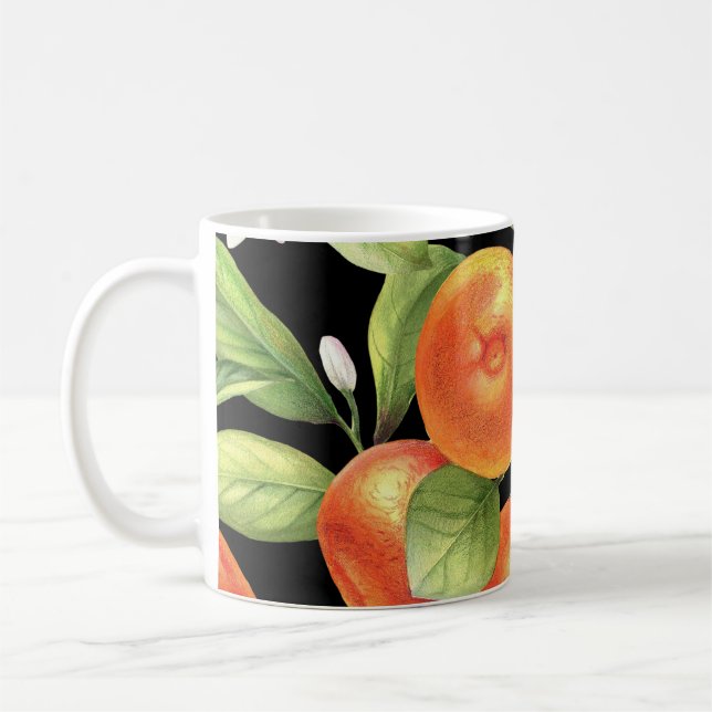 Hand Drawn Oranges: Floral Illustration. Coffee Mug (Left)
