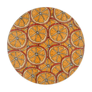 Hand Drawn Oranges: Seamless Cutting Board