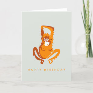 Hand drawn- ORANGUTAN - Wildlife -Nature- Primate Card