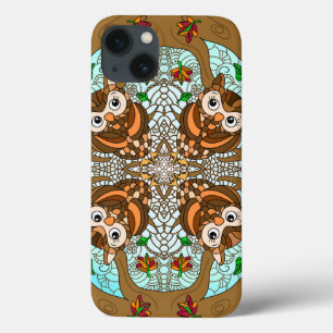 Hand Drawn Owl Mandala Artwork iPhone 13 Case