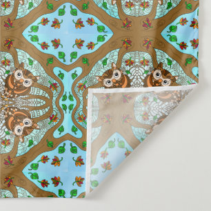 Hand Drawn Owl Mandala Artwork Tapestry