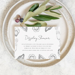 Hand Drawn Oysters Display Shower Bridal Shower Enclosure Card