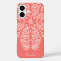 Hand Drawn Paisley Pattern Dark Peach