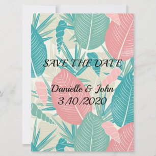 Hand Drawn Palm Leaves Wedding Save The Date