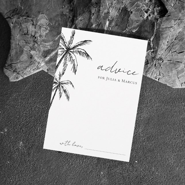 Hand Drawn Palm Tree Destination Wedding Advice Card (Creator Uploaded)