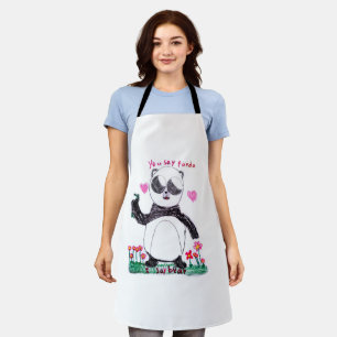 Hand‑Drawn Panda Apron – You Say Panda, I Say Bear