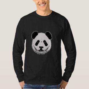 Hand Drawn Panda Bear Head Realistic Style T-Shirt