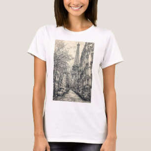 Hand Drawn Paris Scenes T-Shirt