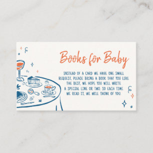 Hand Drawn Party Baby Shower Books for Baby Enclosure Card