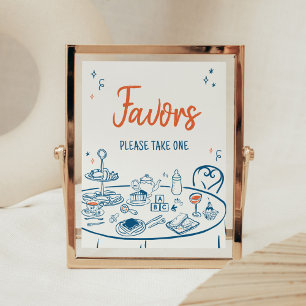 Hand Drawn Party Baby Shower Favours Poster