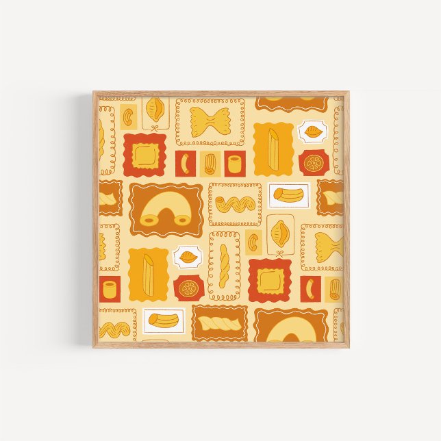 Hand-Drawn Pasta Noodle Kitchen Art Poster (Creator Uploaded)