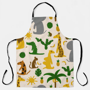 Hand drawn pastel colour illustration seamless pat apron