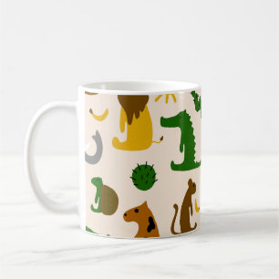 Hand drawn pastel colour illustration seamless pat coffee mug