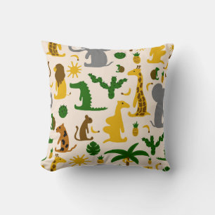 Hand drawn pastel colour illustration seamless pat cushion