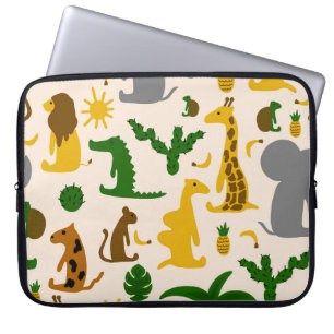 Hand drawn pastel colour illustration seamless pat laptop sleeve