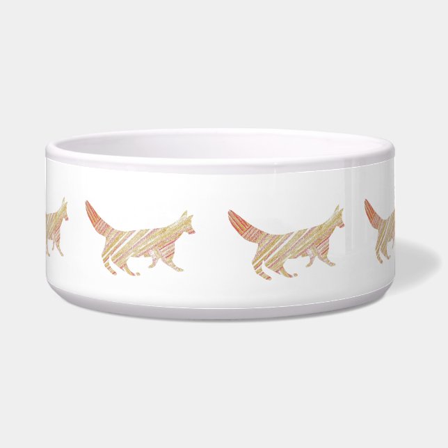 Hand-drawn Pattern Filled Silhouette Fox (Front)