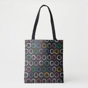 Hand drawn pattern with brushed lines seamless pat tote bag