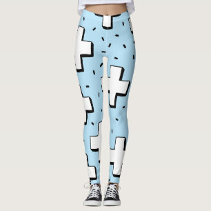 Hand-Drawn Pattern with Plus Signs. Leggings